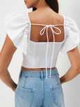Biala krotka bluzka  crop top mohito