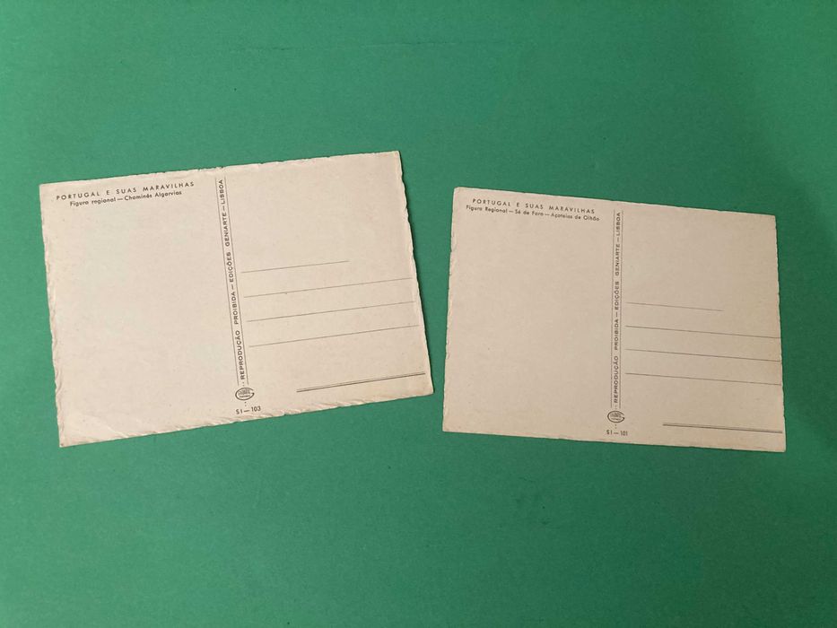 Lote de 5 Postais Portugal e suas Maravilhas Anos 50 - Novos