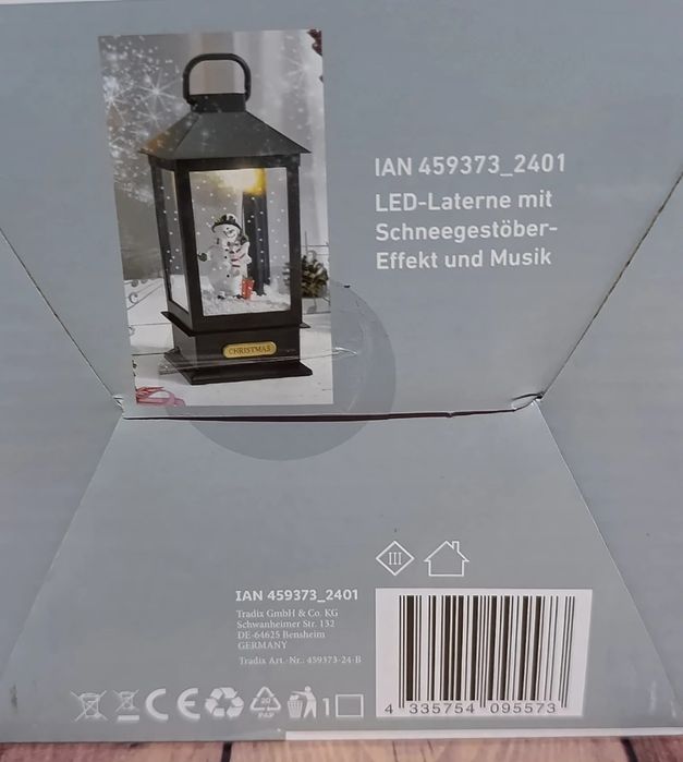 Lampion, latarenka LED z bałwanem