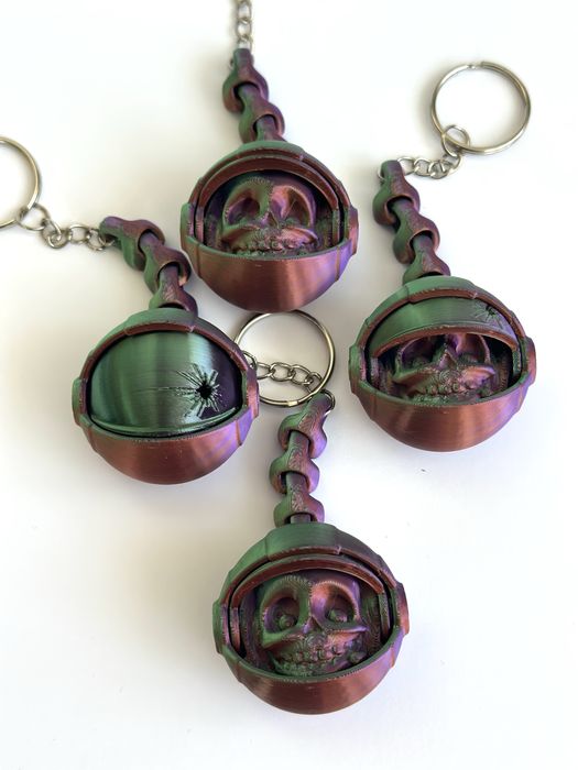 Брелок Скелет астронавта, 3Д брелок