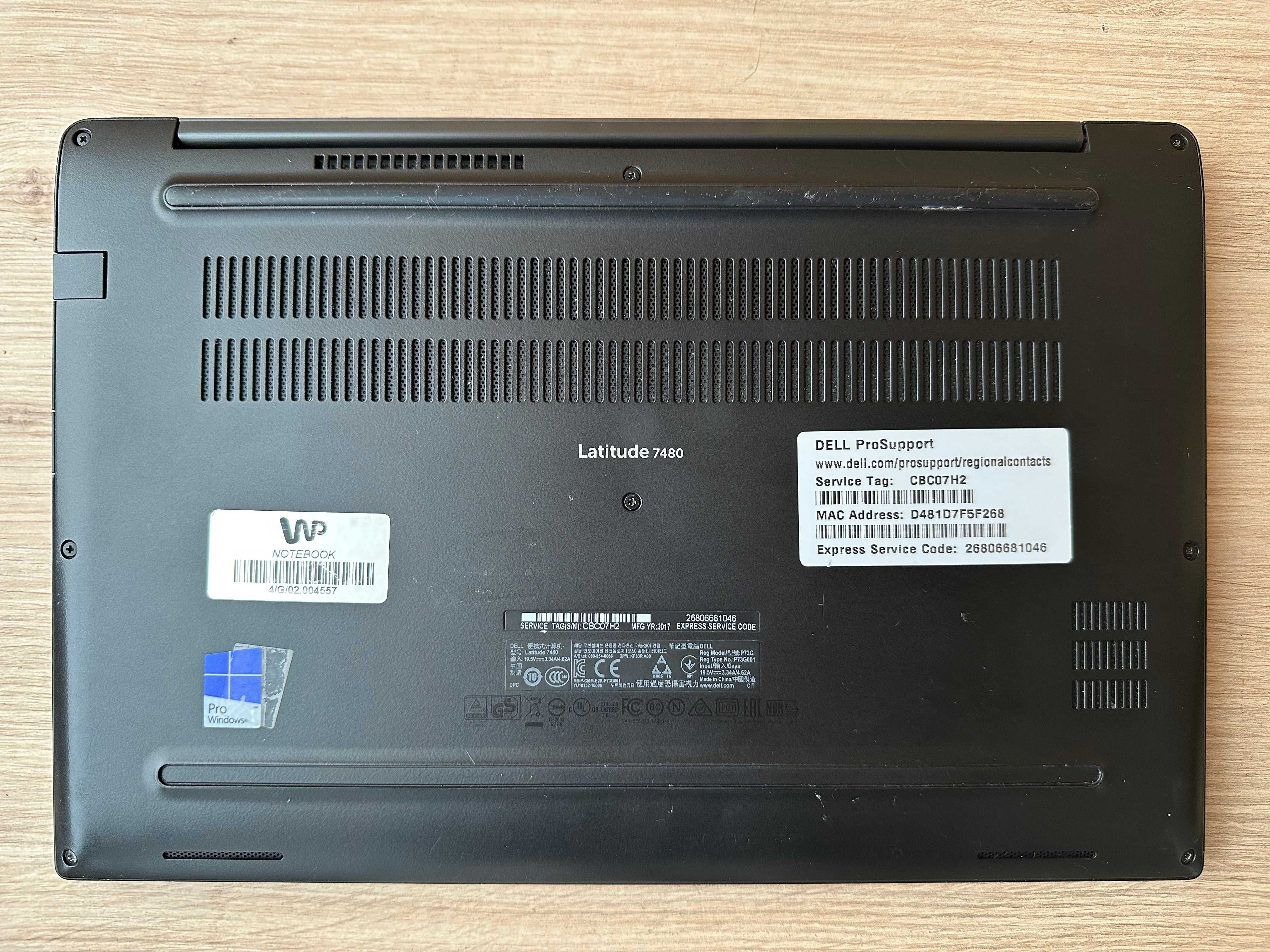 Ноутбук Dell Latitude 7480 14' i5 7200U DDR4 8GB SSD 256Gb