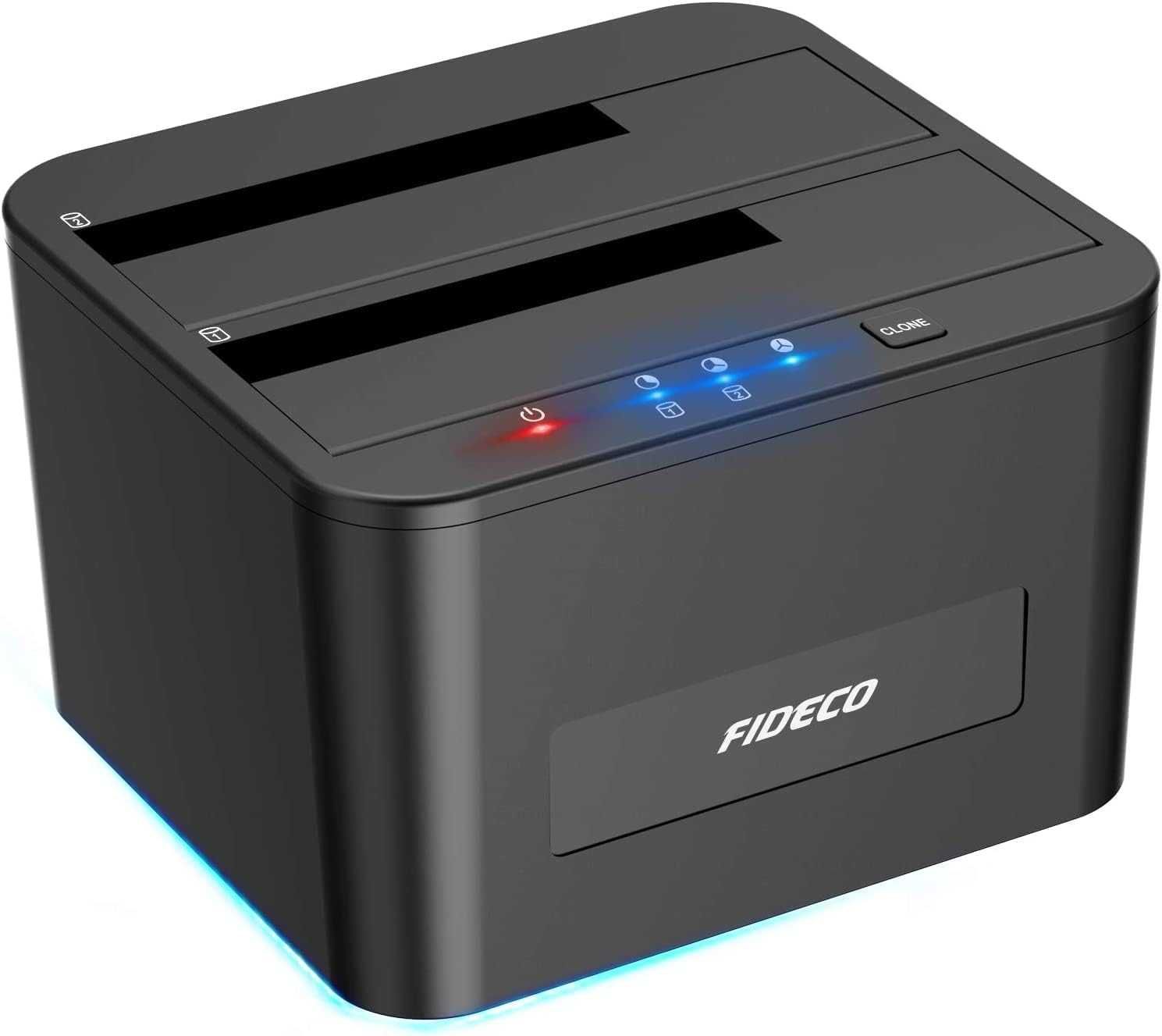 Fideco Stacja dokująca do dysków twardych USB 3.0 SATA HDD dla 2,5 3,5