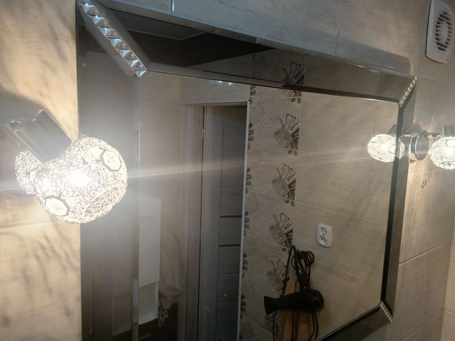 Komplet oświetlenia łazienkowego srebrne kryształki