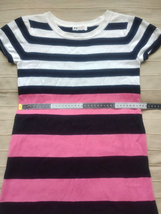 H&M rozm 146/152 10 - 12 lat tunika sukienka mini dzianina