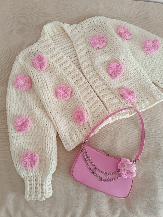 Плюшевий кардиган / В'язаний кардиган / В'язана жилетка