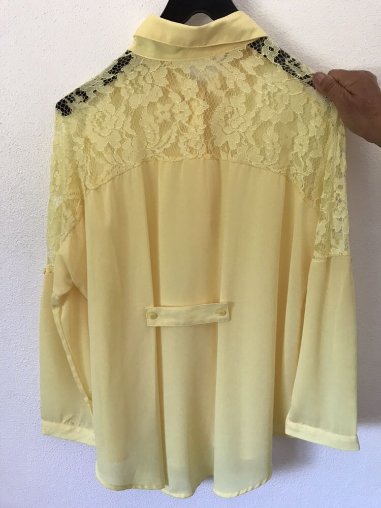 Camisa Blusa amarela L/XL Nova
