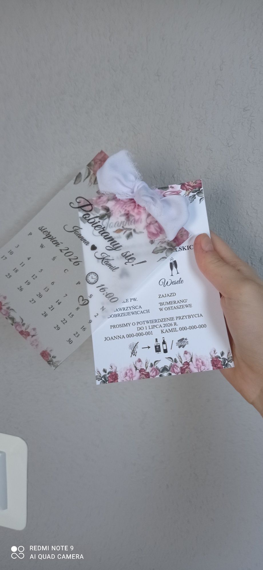 Eleganckie zaproszenia na ślub z kalką , liście eukaliptus,  kwiaty