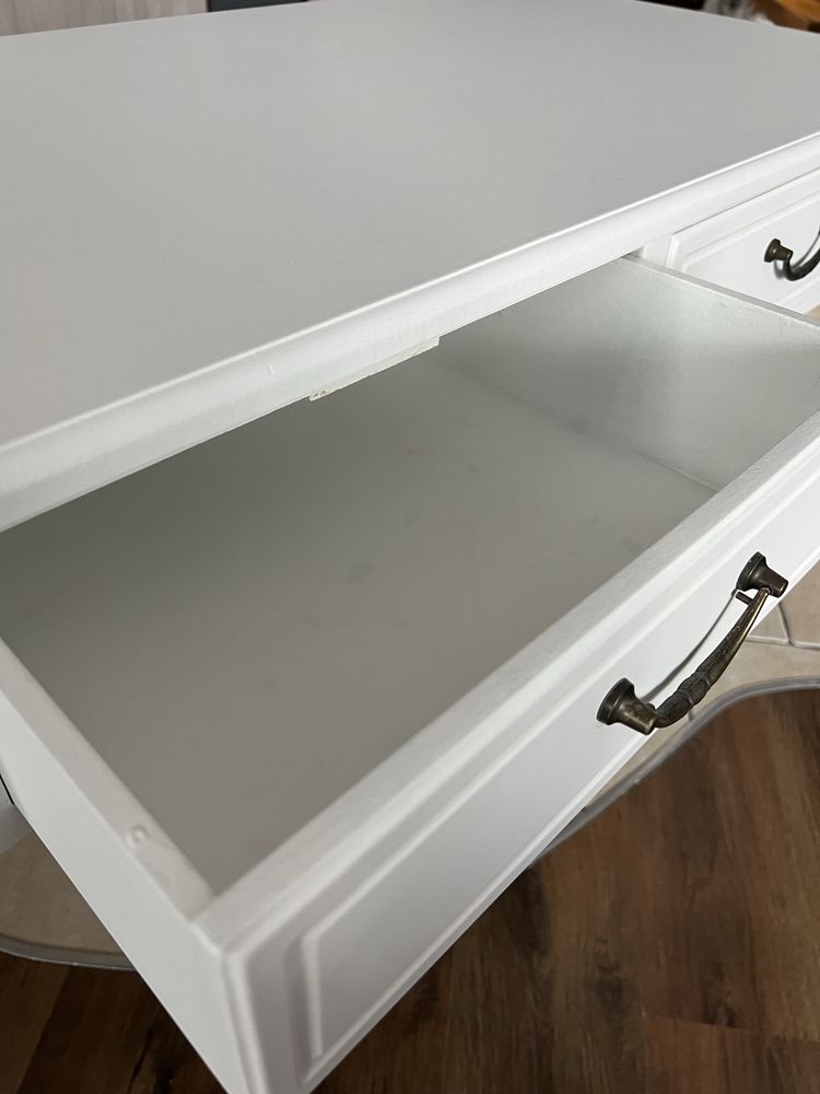 Biurko stylizowane biate 108 cm | Drewno egzotyczne + MDF |2 szuflady