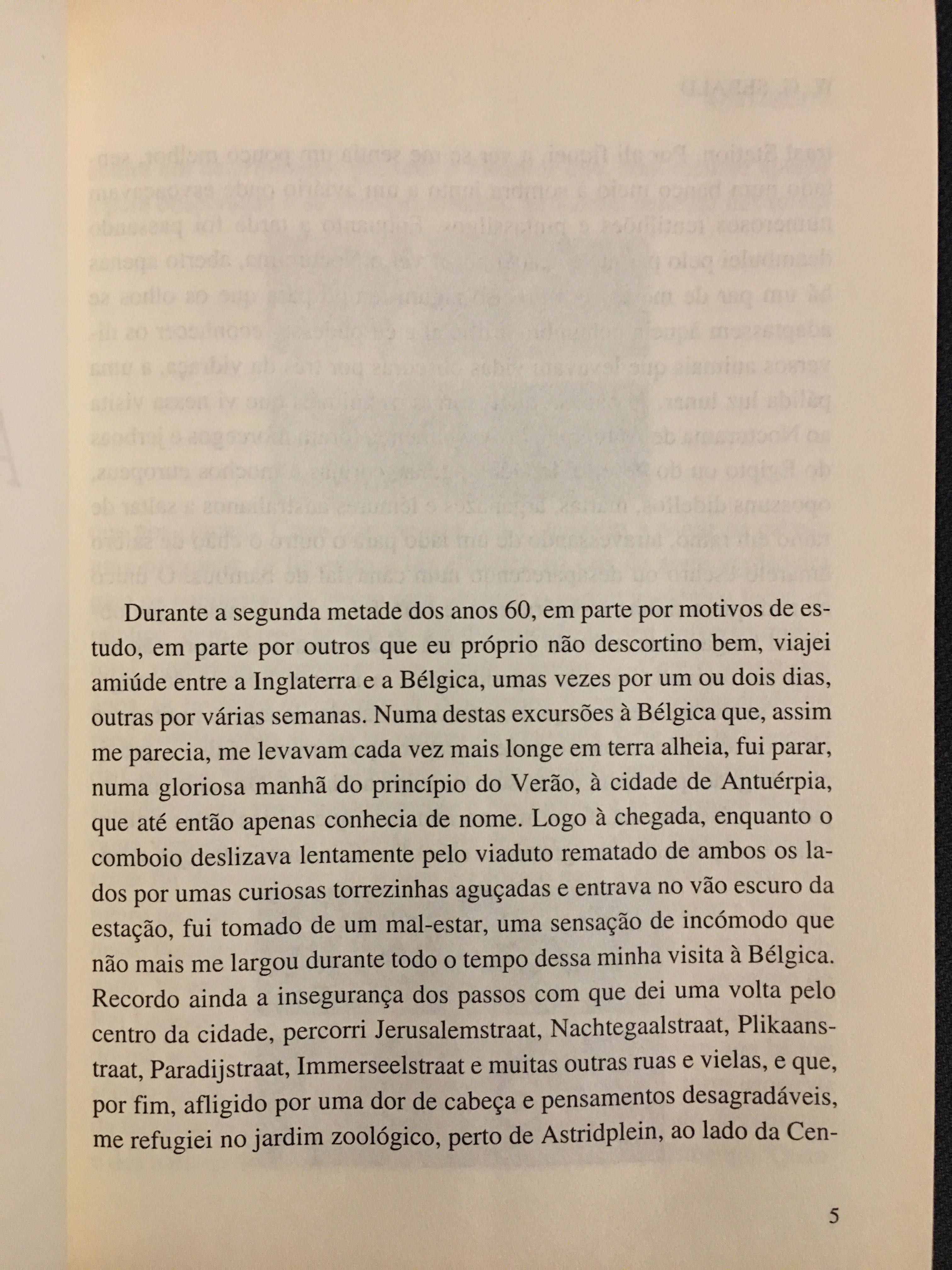 Stig Dagerman/A.  Schwarzenbach/ E. Junger/ G. Sebald /G. Grass
