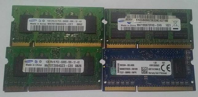 Оперативная память для ноутбука DDR3 & DDR2  1|2 Gb