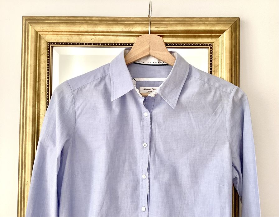 Massimo Dutti Elegancka błękitna koszula rozmiar M 38