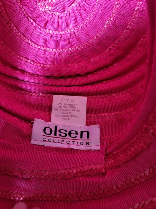 Kapelusz roz.M, torebka, róż,Olsen