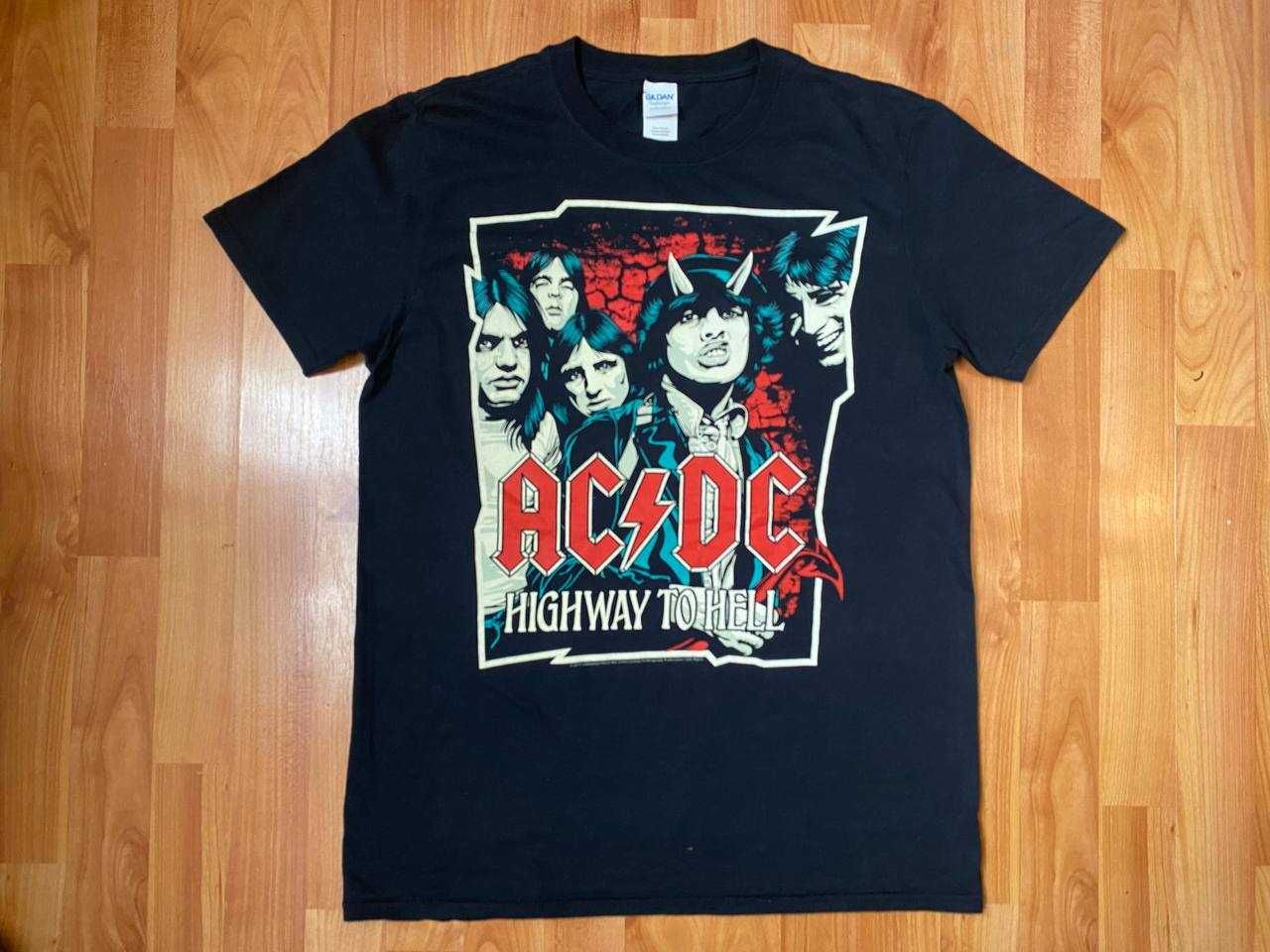 Мужская чоловіча рок футболка, рок мерч Gildan AC/DC Highway To Hell