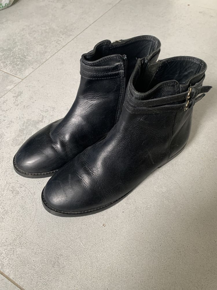 Zara czarne botki sztybety r. 36 skóra