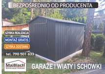 GRAFIT Garaż Blaszany Na narzędzia Schowek-Wiatka ogrodowa - Maj-Blach