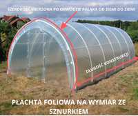 Folia tunelowa ogrodnicza na wymiar ze sznurkiem tunel foliowy