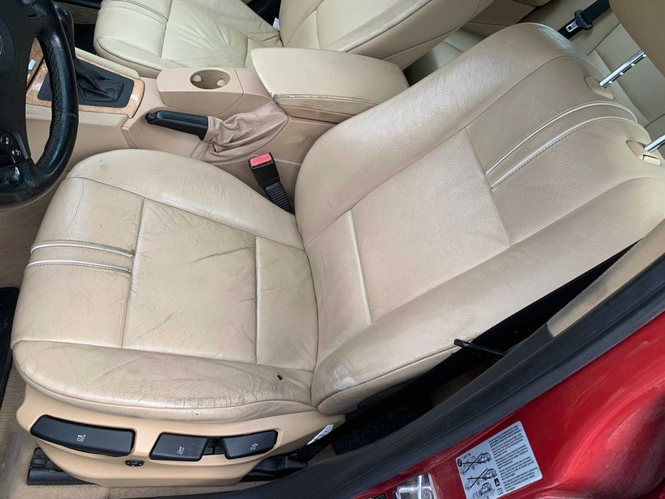 Bmw x3 e83 skóra krem komplet foteli boczki Europa przed lift lędźwie