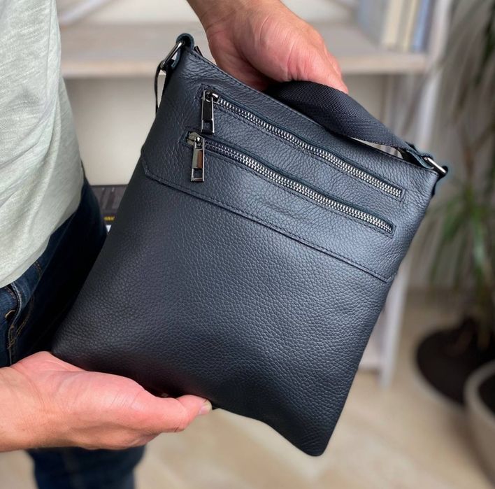 Сумка-барсетка Чикаго, мужская через плечо, кожаная, чоловіча шкіряна