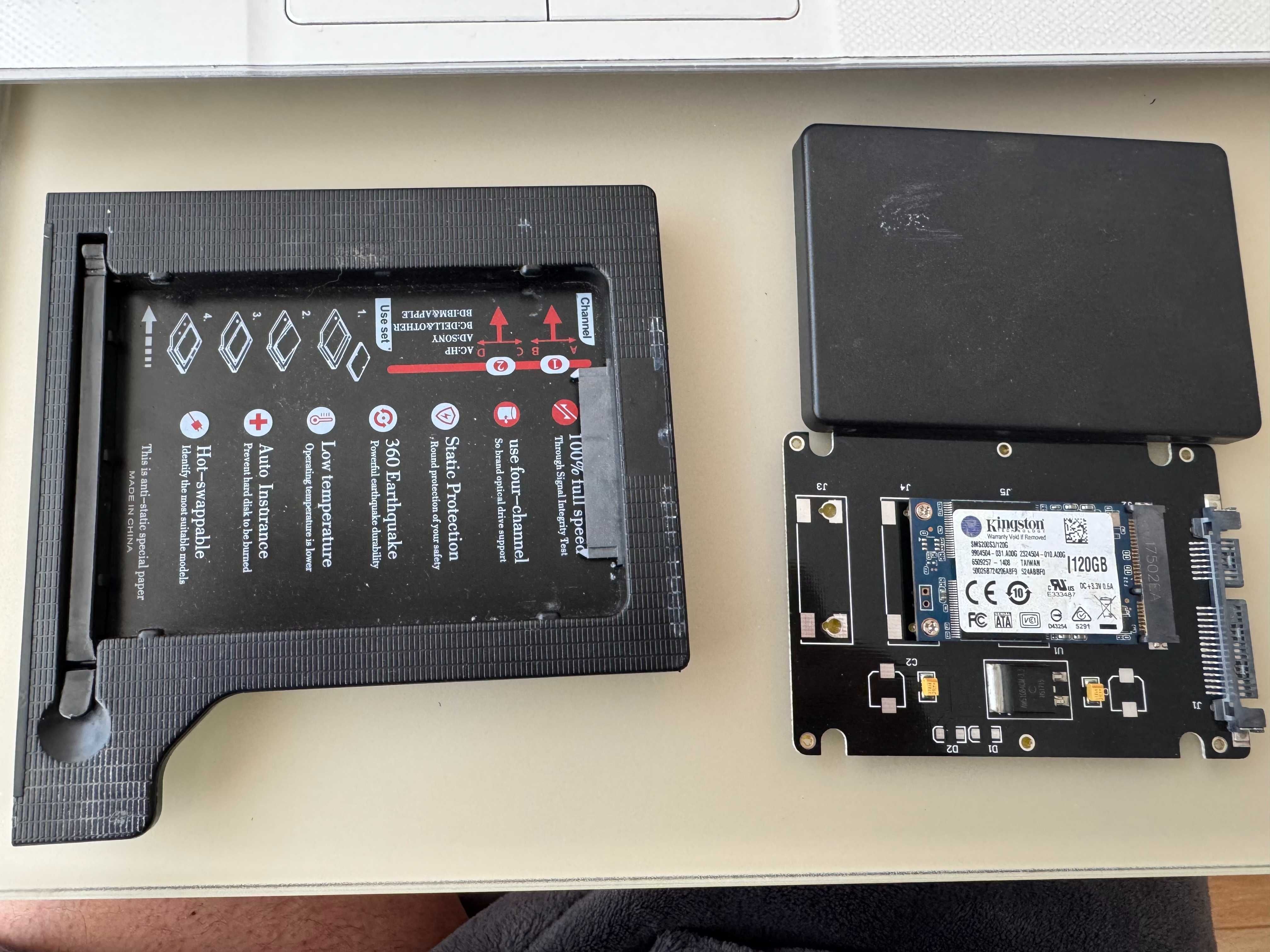 SSD Kingston SMS200 120 GB mSATA + фрейм переходник 9.5 mm