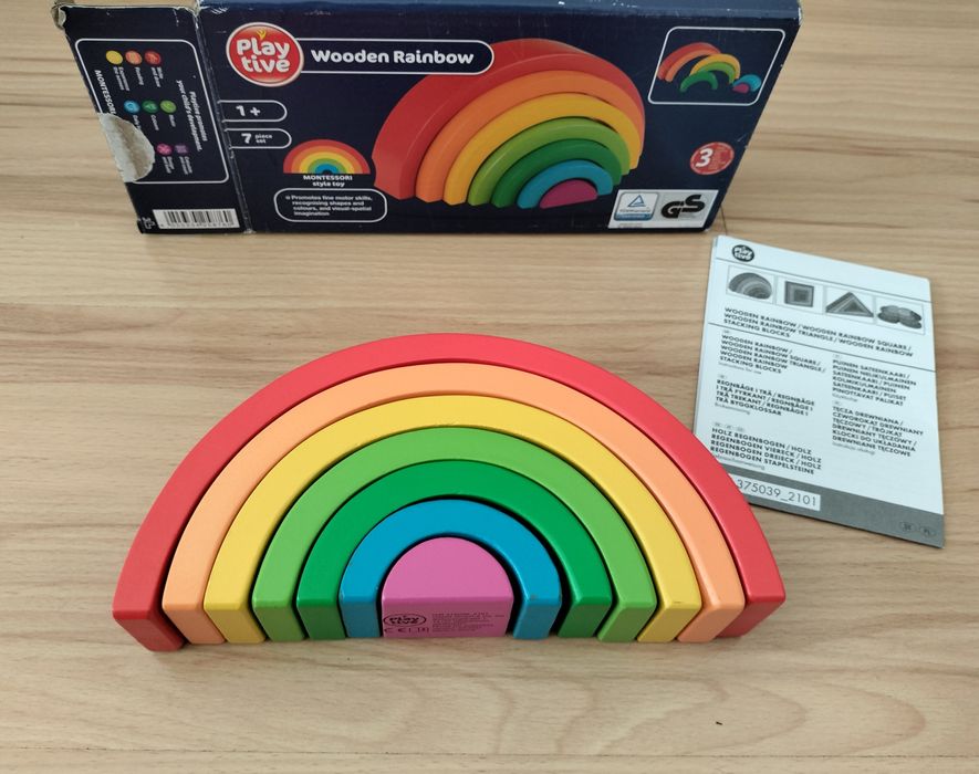Drewniane klocki / Drewniana tęcza Montessori Playtive