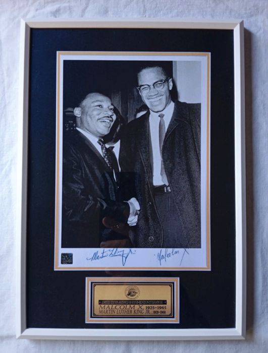 Moldura Martin Luther King Jr. & Malcolm X com Autógrafos (A4)