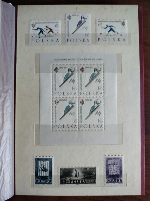 Klaser tom V + znaczki roczniki 1962 + 1963