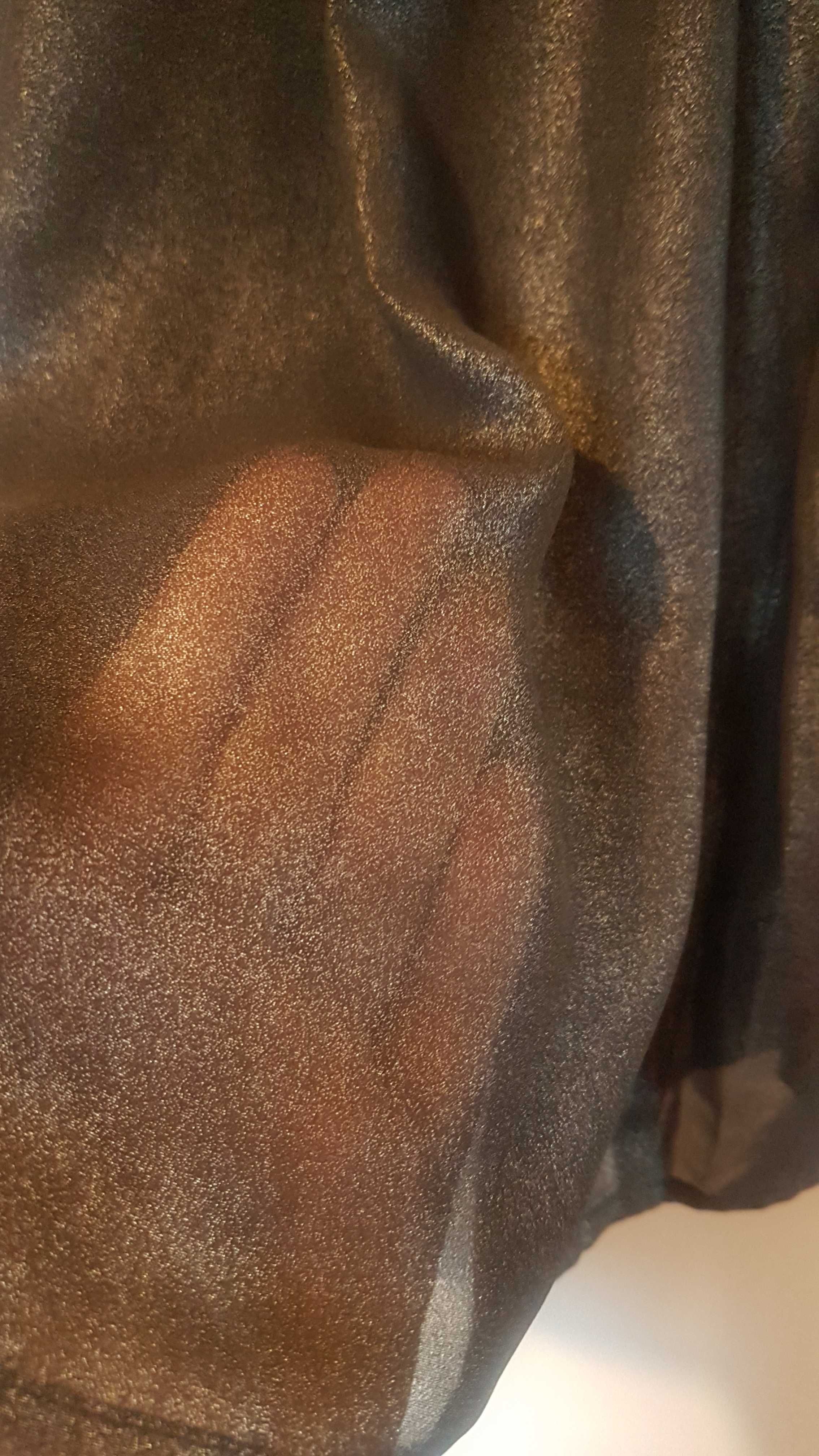 Szara metaliczna spódnica mini, rozmiar S