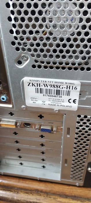 Monitor Asus VW193D- B i komputer NTT Home W988G