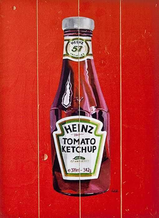 Heinz Tomato Ketchup - Obraz Na Drewnie 40 x 59 cm