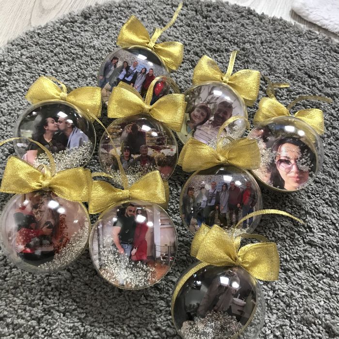 новорічні кульки з фото игрушки на елку шар бамбулі на ялинкуприкраса