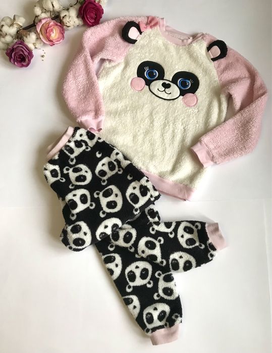 Піжама Плюшова. Панда. Плотна. 11/12 років. Ріст 146/152 см