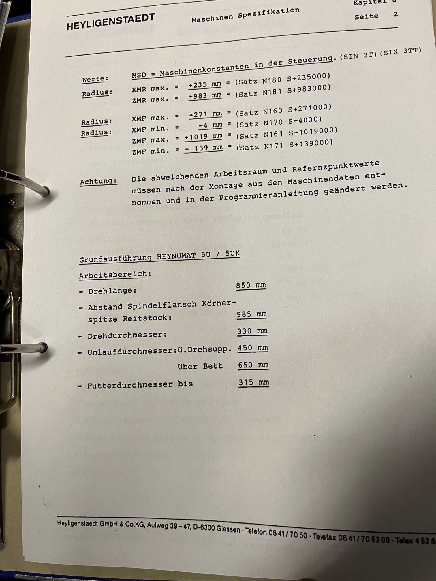 Tokarka CNC Heyligenstaedt - Heynumat 5U/850