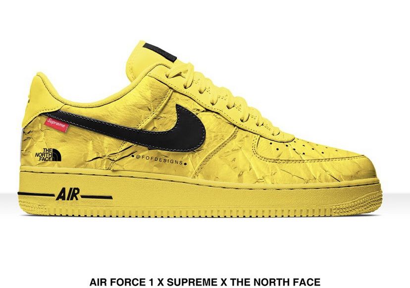 Мужские кроссовки NIKE Air Force 1 X SUPREME X THE NORTH Face