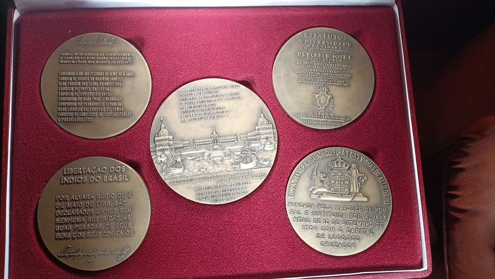 Coleção medalhas 200 anos da morte de Marquês de Pombal
