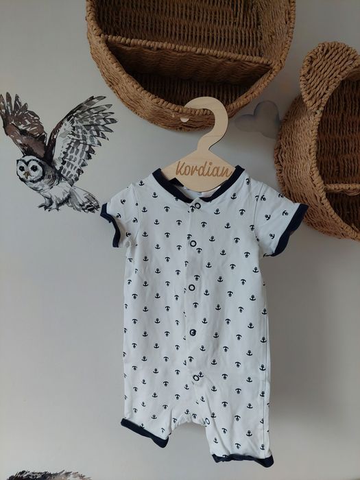 Rampers biały kotwice H&M 74