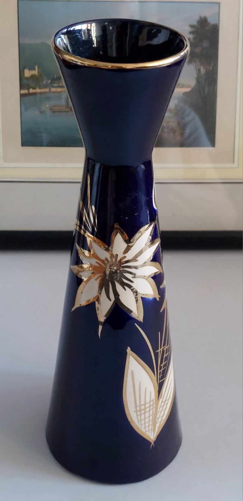 Wazon dekoracijny duży 29vm. Porcelana Kobalt.