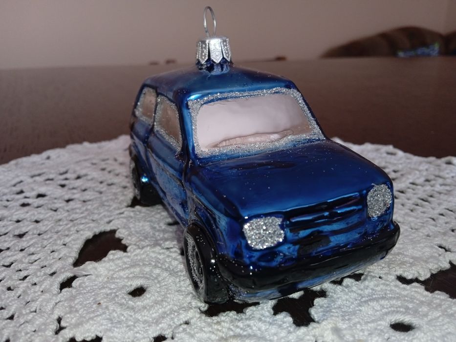 Bombka szklana Fiat 126p maluch niebieski