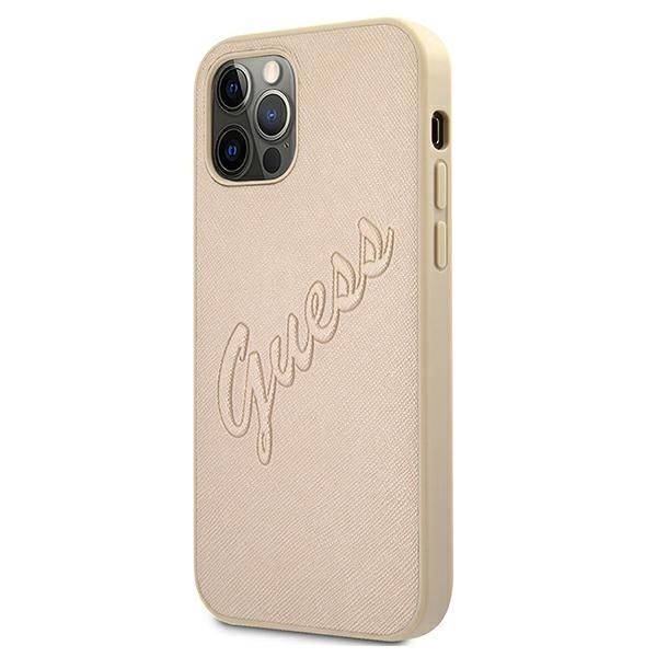 Case Guess do iPhone 12 Pro Max 6,7" - Złoty/Gold Saffiano Vintage