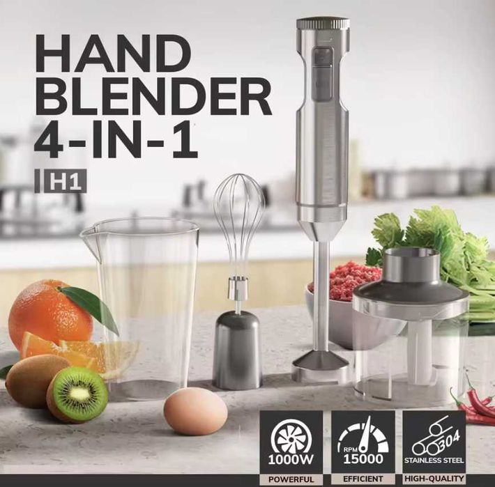 Ручний блендер ROUNY, 4в1, 1000ВТ