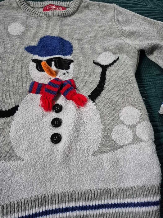 Sweter Sweterek Zima Świąteczny Mikołajki Mikołaj 140 cm 9/ 10 lat