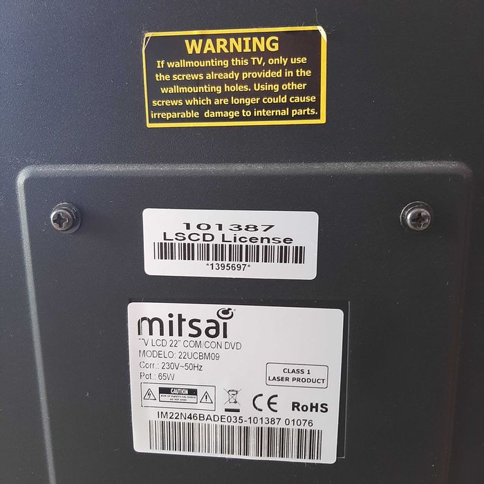 TV Mitsai 22" com leitor de DVD incorporado