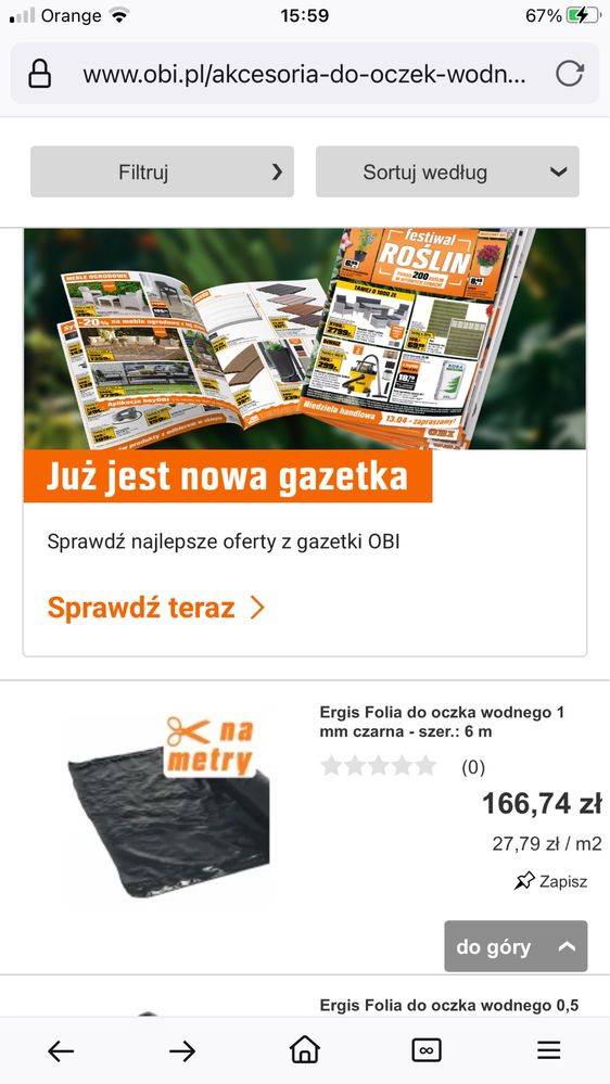 Folia do oczek 1mm