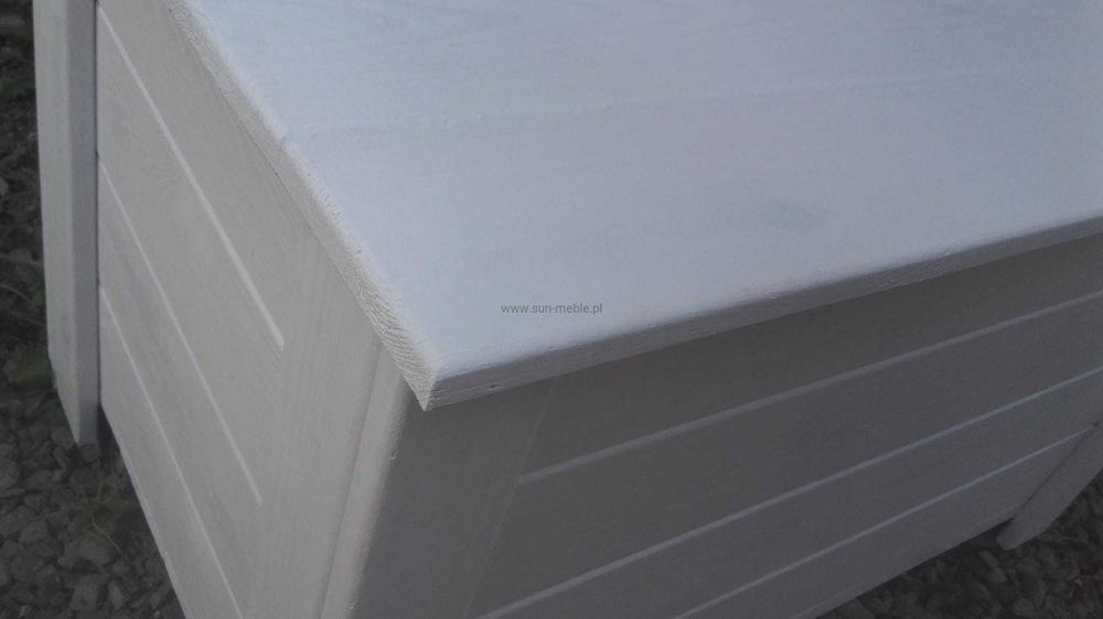 Skrzynia Kufer drewniany BIAŁA 80x40x50- pokój sypialnia taras balkon