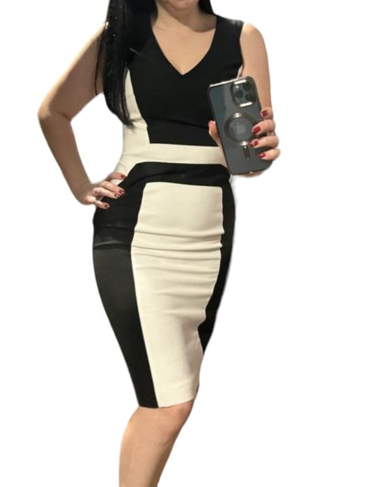 Нова класична чорно-біла сукня футляр в діловому стилі S-M