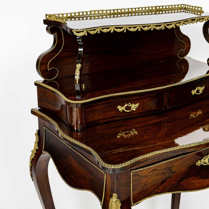 Damski sekretarzyk biurko Ludwik XV antyk Francja stare palisander