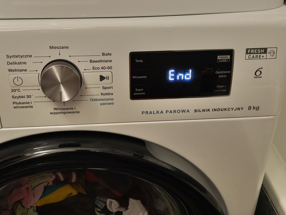 Zestaw Whirlpool pralka parowa + suszarka z pompą c.+ łącznik z półką