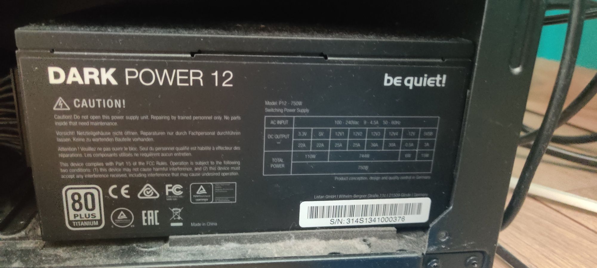 Dark Power 12 Titanium 750w
