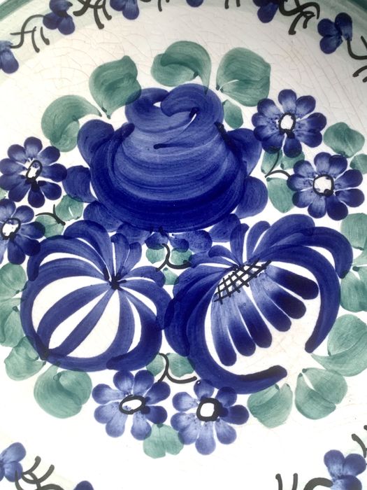 Ręcznie malowany talerz fajans Włocławek Floryszcz