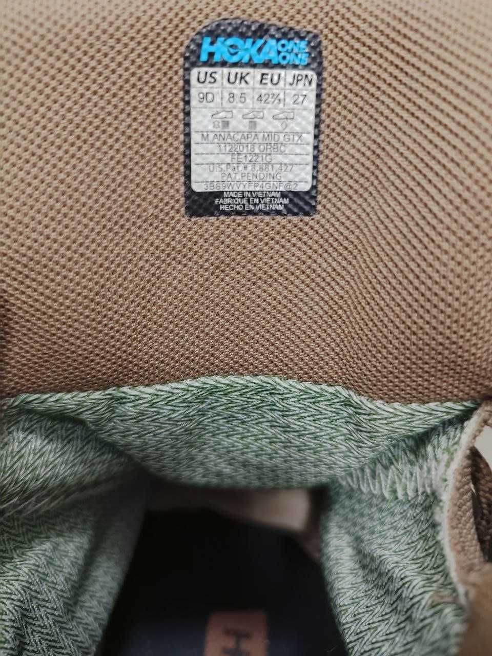 Новые кроссовки HOKA ANACAPA на GORE-TEX . Размер 42. Стелька 27 см