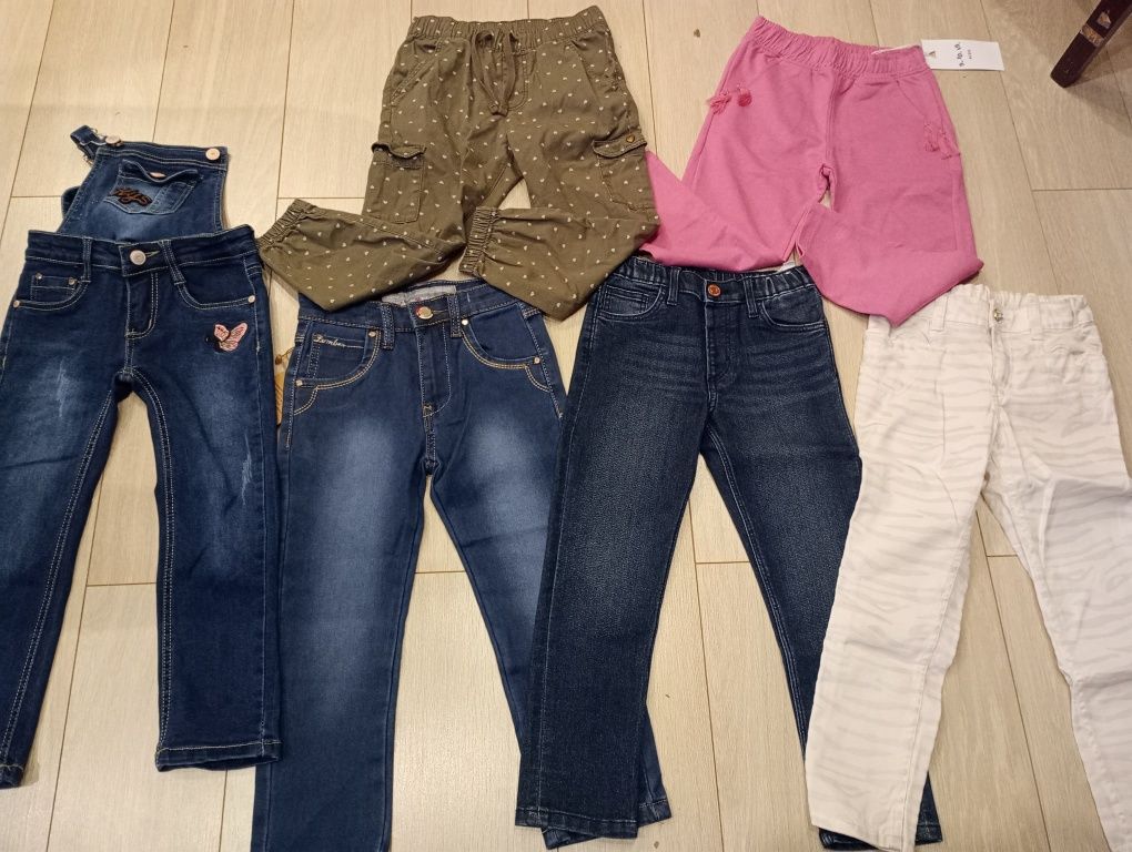 Rozm 110 spodnie jeansy dresy h&m 5 10 15 nowe